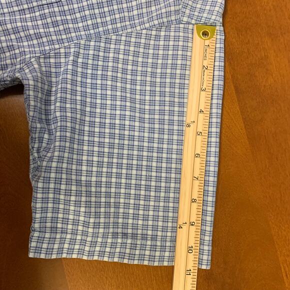Columbia Men's Short Sleeve Button Down Blue Checkered Shirt Size Large - Picture 6 of 7